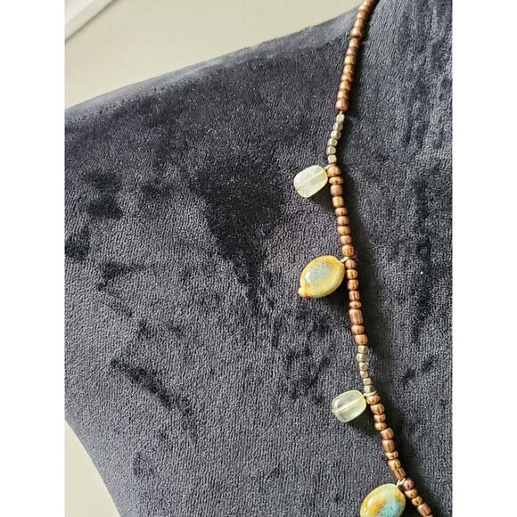 George Women's Multicolor Seed Bead Stylish Pendant Necklace - Picture 2 of 11